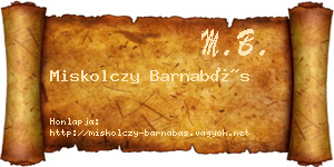 Miskolczy Barnabás névjegykártya